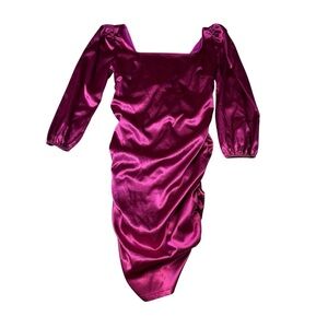 Womens Pink Lily Metallic Pink Ruched Mini Dress Long Sleeve Polyester 2XL